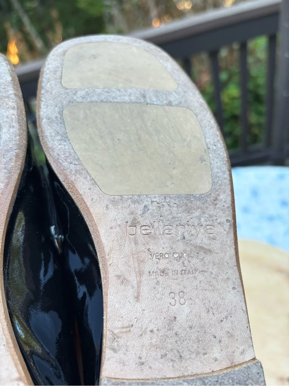 Laura Bellariva Italian Patent Leather Black Scrunch Loafer Ballet Flats Size 8